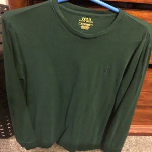 Long sleeve polo size medium green NEW